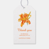 Sinaasappel Daylily waterverf bloemencadeau labels Cadeaulabel (Achterkant)