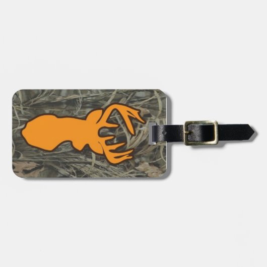 Sinaasappel Der Head Camo Bagagelabel (Voorkant horizontaal)