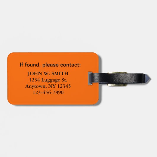 Sinaasappel Der Head Camo Bagagelabel (Achterkant horizontaal)