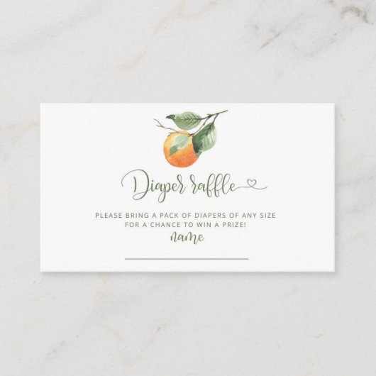 Sinaasappel diapluierkaartenkaart informatiekaartje (Voorkant)