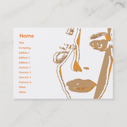 Sinaasappel die Mollig - denken Visitekaartje (Voorkant)