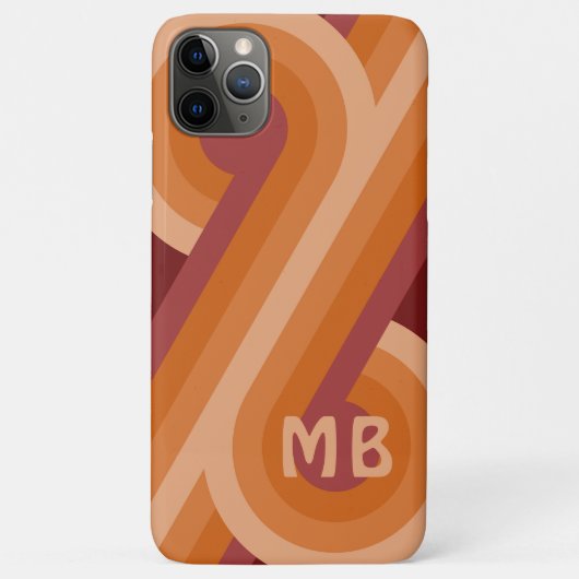 Sinaasappel Donker Maroon Rood Mideeuw Kunstpatroo Case-Mate iPhone Case (Achterkant)