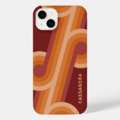Sinaasappel Donker Maroon Rood Mideeuw Kunstpatroo iPhone Hoesje (Achterkant)