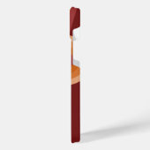 Sinaasappel Donker Maroon Rood Mideeuw Kunstpatroo iPhone Hoesje (Linkerkant)