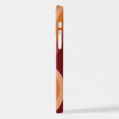 Sinaasappel Donker Maroon Rood Mideeuw Kunstpatroo iPhone Hoesje (Linkerkant)