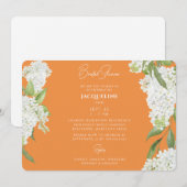 Sinaasappel Dripping Wit Hydrangeas Vrijgezellenfe Kaart (Voorkant / Achterkant)