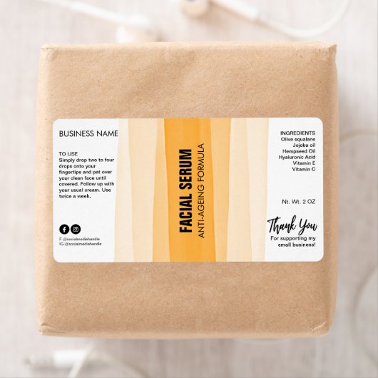 Sinaasappel Dropper Fles Etiketten met stripe inkt (Insitu)