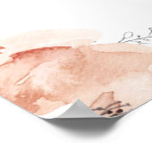 Sinaasappel dustyblue bloemenbruiloft welkomstbord poster (Hoek)