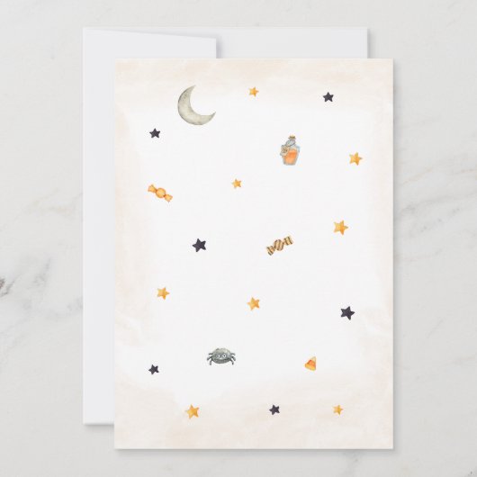 Sinaasappel Een beetje Boo Baby shower Uitnodiging (Achterkant)