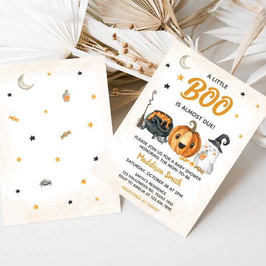 Sinaasappel Een beetje Boo Baby shower Uitnodiging