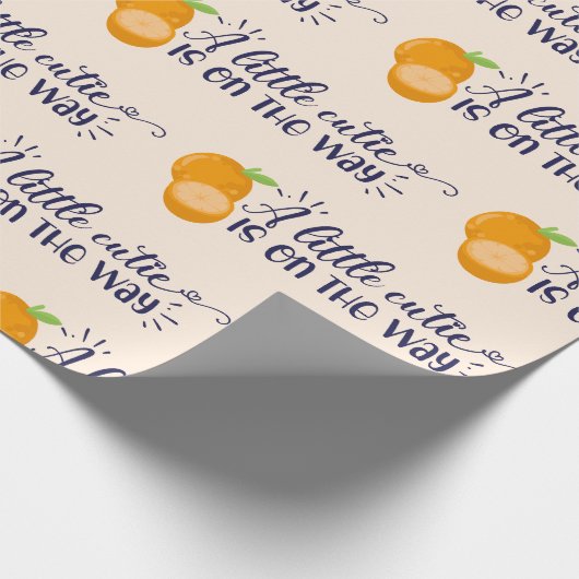Sinaasappel een beetje cutie Baby shower inpakpapi Cadeaupapier (Hoek)