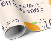 Sinaasappel een beetje cutie Baby shower inpakpapi Cadeaupapier (Rol Hoek)