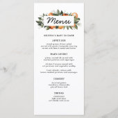 Sinaasappel Een beetje cutie is op de weg Baby sho Menu (Voorkant)