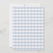 Sinaasappel Een beetje pompoenblauw Gingham Baby s Kaart (Achterkant)