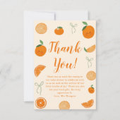 Sinaasappel een beetje schattig citrus Baby shower Bedankkaart (Voorkant)