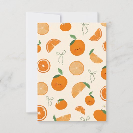 Sinaasappel een beetje schattig citrus Baby shower Bedankkaart (Achterkant)