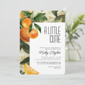 Sinaasappel een beetje schattig citrus Baby shower Kaart (Staand voorkant)