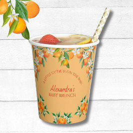 Sinaasappel een beetje schattige citrus Baby brunc Papieren Bekers