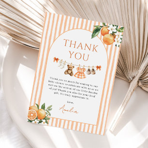 Sinaasappel Een Klein Moppie Citrus Baby Shower Bedankkaart