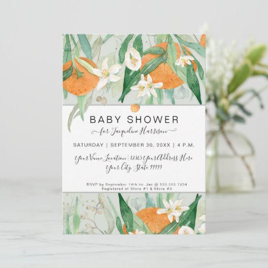 Sinaasappel een kleine Waterverf Eucalyptus Shower Kaart (Staand voorkant)