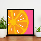 Sinaasappel Eenvoudig Heet Roze Modern Fruit Art P Poster