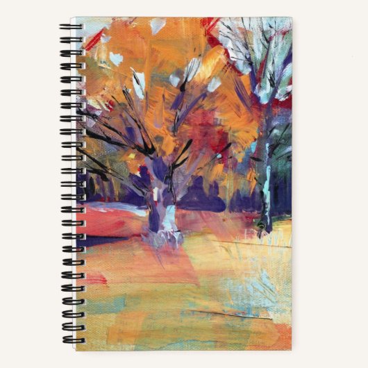 Sinaasappel Eikenboom Abstract Landschap Notitieboek (Voorkant)