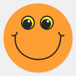 Sinaasappel Emoji Face glimlachen Ronde Sticker