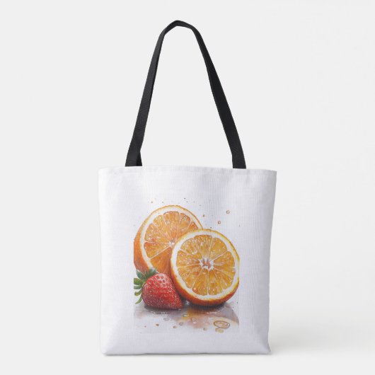Sinaasappel en aardbei tote bag (Achterkant)