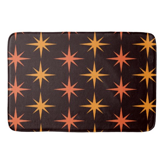 Sinaasappel en Amber Mid Century Starbursts Badmat (Voorkant)
