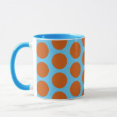 Sinaasappel en Aqua Blue Polka Dot Art Mok Cup (Links)