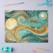 Sinaasappel en Aqua Galaxy Met manen Sterren en we Tissuepapier (Craft)