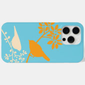Sinaasappel en Aqua vogels en bessen Case-Mate iPhone Case (Achterkant (horizontaal))