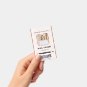 Sinaasappel en Beige Eenvoudige Krabbels Leraar ID Badge (Handheld)