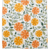 Sinaasappel en bladeren decoratief in het oog spri douchegordijn (Voorkant)