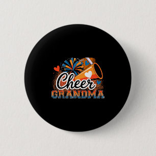 Sinaasappel en blauw Football juichen oma voor vro Ronde Button 5,7 Cm