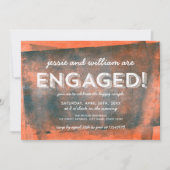 Sinaasappel en Blauw Gewalste Inktverlovingspartij Kaart (Voorkant)