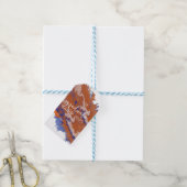 Sinaasappel en blauw marmer Afstuderen Cadeaulabel (Met Touw)