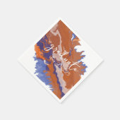 Sinaasappel en blauw marmer Afstuderen Servet (Hoek)