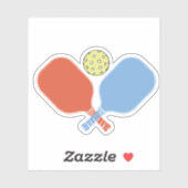 Sinaasappel en Blauw Pickleball Paddle Sticker (Vel)