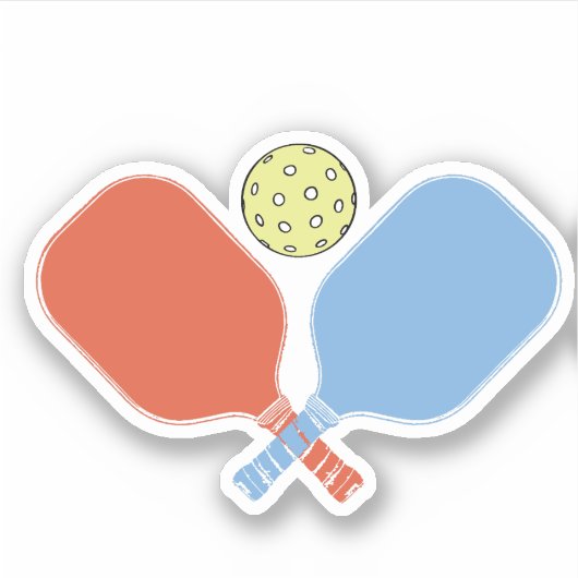 Sinaasappel en Blauw Pickleball Paddle Sticker (Voorkant)