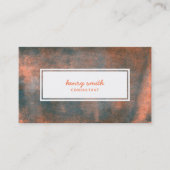 Sinaasappel en Blauw Rolled Ink Trendy Modern Visitekaartje (Voorkant)