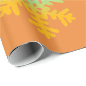 Sinaasappel en Blauw wintersneeuwvlokken inpakpapi Cadeaupapier (Rol Hoek)