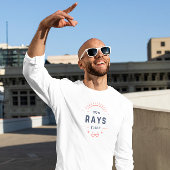 Sinaasappel en Blauw Zonnestralen Tijd met lange m T-shirt