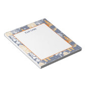 Sinaasappel en Blauwe Chinoiserie Pagodas Notitieblok (Schuin)