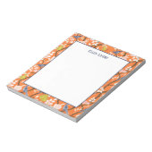 Sinaasappel en Blauwe Chinoiserie Vogels Notitieblok (Linkerzijde)