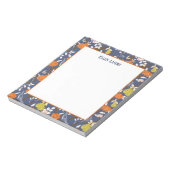 Sinaasappel en Blauwe Chinoiserie Vogels Notitieblok (Linkerzijde)