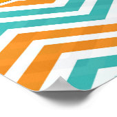 Sinaasappel en blauwe Poster voor de walvisvaart (Hoek)