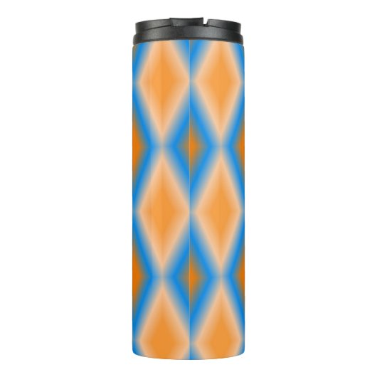 Sinaasappel en blauwe ruitvormen van gradiënt thermosbeker (Achterkant)