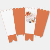 Sinaasappel en blauwe waterverf herfst florale bru bedankdoosjes (Ongevouwen)