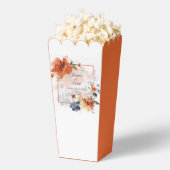 Sinaasappel en blauwe waterverf herfst florale bru bedankdoosjes (Popped)